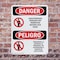 Signmission Unauthorized Persons Not Permitted Bilingual Danger Sign, Plastic, 7in W x 10in L, 2PK OS-2PACK-DS-P-710-VS-1597 - alternate 5